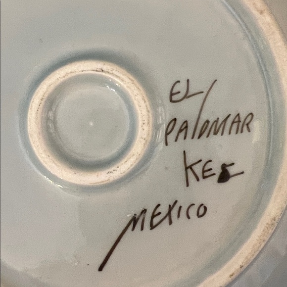 Vintage Ken Edwards Tonala Lotus Pattern Plate. Made in Mexico. - Picture 5 of 9